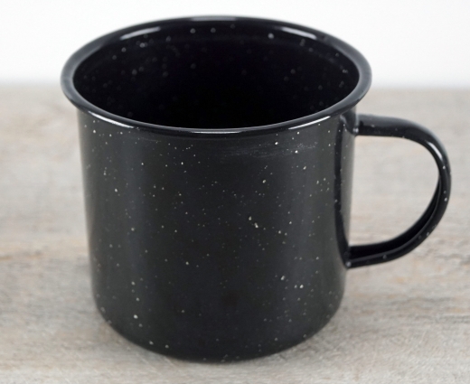 Tasse gro, ca. 700 ml, Emaille, schwarz, ca. 10 x 11 cm