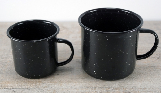 Tasse gro, ca. 700 ml, Emaille, schwarz, ca. 10 x 11 cm