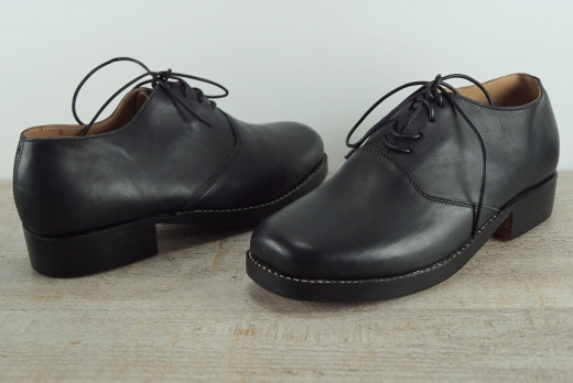 schwarze Halbschuhe zum Schnren (Civil), Material: Oberleder, Futter, Sohle 100% Leder