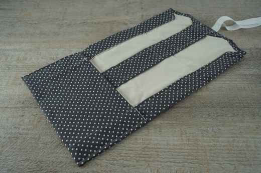Wasch Tasche grau/weie Punkte, Mae: ca. 48,5 cm x 21 cm, Material: 100% Baumwolle
