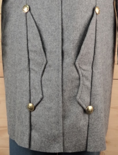 CS Frock Coat Captain hellgrau/gelb 2 reihig, 14 CSA Knpfe, 100% Wolle, Futter 100% Baumwolle