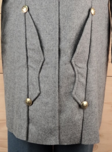 CS Frock Coat Lieutenant hellgrau/gelb 2 reihig, 14 CSA Knpfe, 100% Wolle, Futter 100% Baumwolle