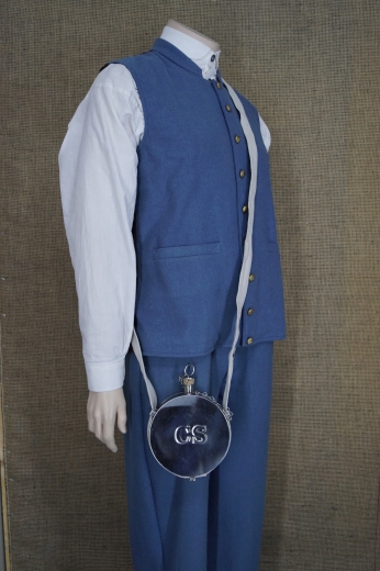 CS Feldflasche, Drum Canteen, Stainless, ca. 0,95 Liter, Material: Verschlu Kork, Baumwollgurt, Flasche Edelstahl