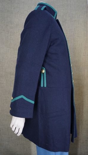 US Frock Coat dunkelblau / grnes Paspelband, 1 reihig, 9 US Adler Knpfe, 100% Wolle, Futter 100% Baumwolle