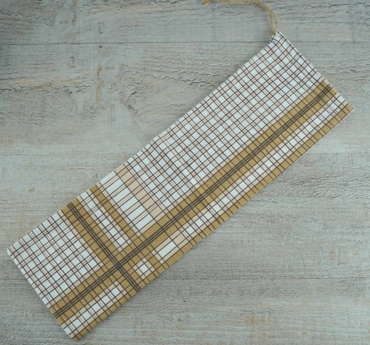 Flaschenhusse / Tasche, braun/wei kariert