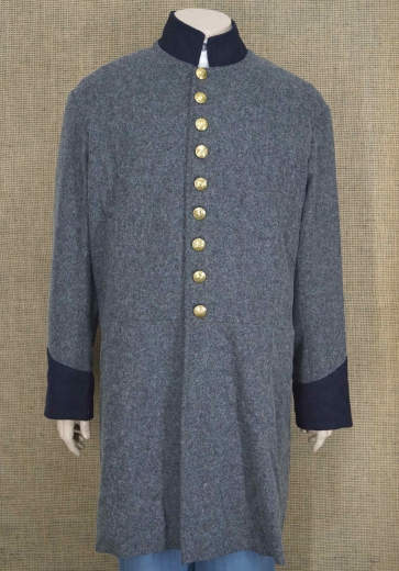 CS Frock Coat grau / dunkelblau, 1 reihig, 9 CSA Knpfe, 100% Wolle, Futter 100% Baumwolle