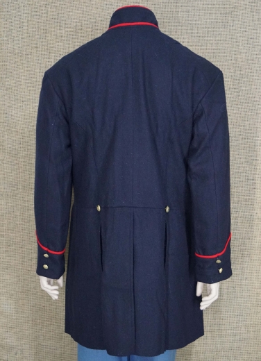 US Frock Coat dunkelblau / rot, 1 reihig, 9 US Adler Knpfe, 100% Wolle, Futter 100% Baumwolle