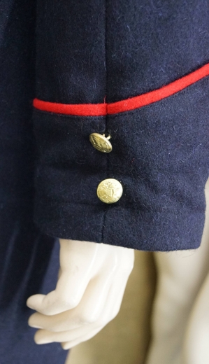 US Frock Coat dunkelblau / rot, 1 reihig, 9 US Adler Knpfe, 100% Wolle, Futter 100% Baumwolle