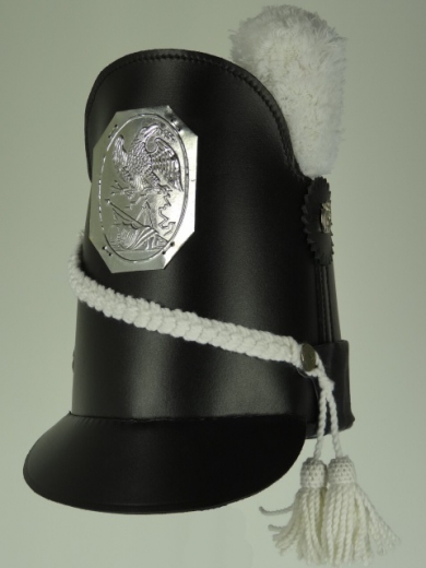 US Leder Tschako 1812, Material Leder, Plakette Metallblech geprgt