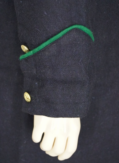 US Frock Coat dunkelblau / grne Wollpaspelierung, 1 reihig, 9 US Adler Knpfe, 100% Wolle, Futter 100% Baumwolle