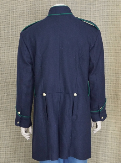 US Frock Coat dunkelblau / grne Wollpaspelierung, 1 reihig, 9 US Adler Knpfe, 100% Wolle, Futter 100% Baumwolle