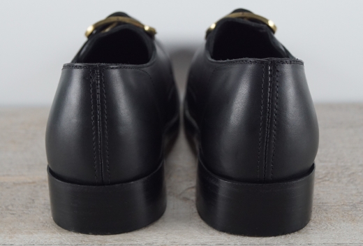 Schnallenschuhe schwarz, glattes Oberleder, eckige Form, mit Schuhschnalle, Material: Oberleder, Futter, Sohle 100% Leder
