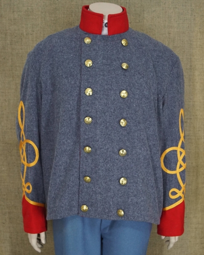 CS Shell Jacket Mayor bis Colonel, hellgrau, rote Aufschlge, 14 CSA Knpfe, doppelreihig, Oberstoff: reine Wolle, Futter: 100% Baumwolle