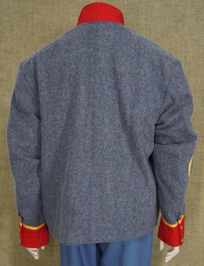 CS Shell Jacket Mayor bis Colonel, hellgrau, rote Aufschlge, 14 CSA Knpfe, doppelreihig, Oberstoff: reine Wolle, Futter: 100% Baumwolle