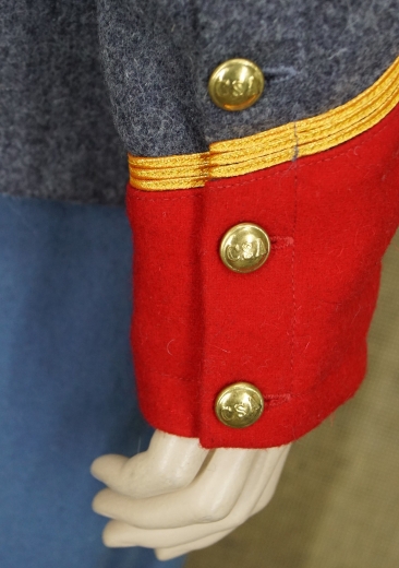 CS Shell Jacket Mayor bis Colonel, hellgrau, rote Aufschlge, 14 CSA Knpfe, doppelreihig, Oberstoff: reine Wolle, Futter: 100% Baumwolle
