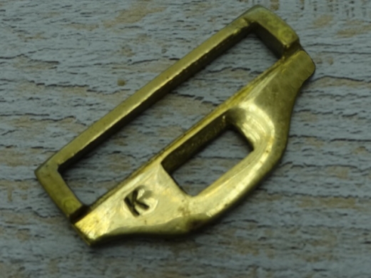 Endstck fr 2 teilige Schlieen, Gurtstrke bis ca. 4,3 cm, Material: Messing