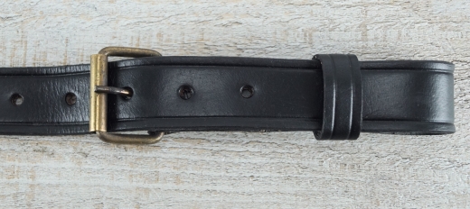 Gewehrriemen mit Rollerbuckle, ca. 134 cm, Material: Leder, Messing
