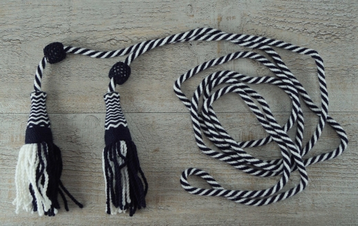 Fahnenschnur / Fahnenkordel blau/wei, 100% Wolle