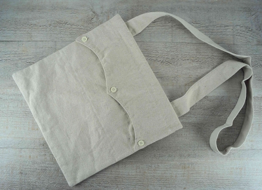 Brotbeutel einfach, Haversack, 3 Knpfe, gro, Material: 100% Baumwolle, 3 Plastikknpfe