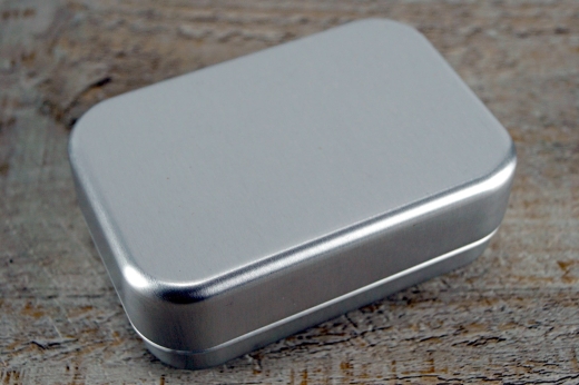 Seifen-Dose, rechteckig, silberfarben, Material: elektrolytisches Weiblech