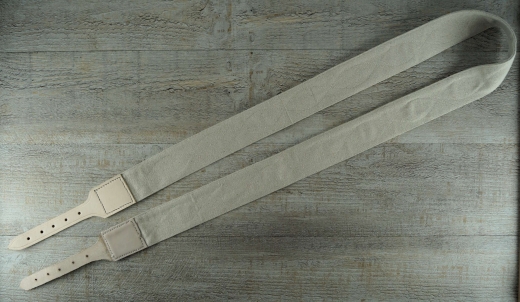 Patronentaschenriemen natur mit Stickerei und braunen Lederenden, Lnge: ca. 186cm, Material: Baumwolle + Leder