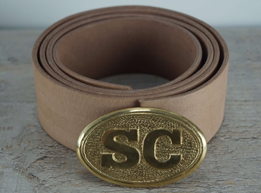 Koppel natur mit South Carolina Vollmessing Schliee, Material: Koppel Leder, Schliee Messing