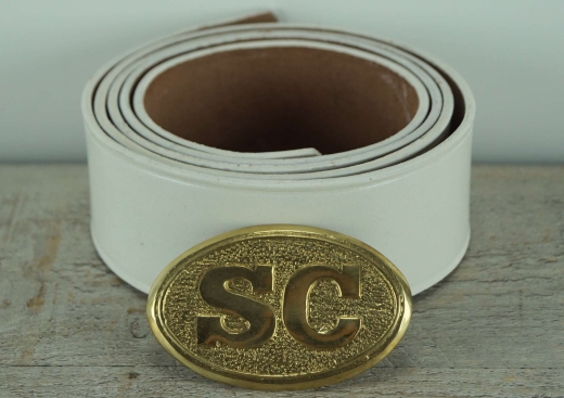 Koppel wei mit South Carolina oval Vollmessing Schliee, Material: Koppel Leder, Schliee Messing