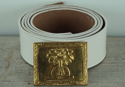 Koppel wei mit South Carolina Vollmessing Schliee, Material: Koppel Leder, Schliee Messing
