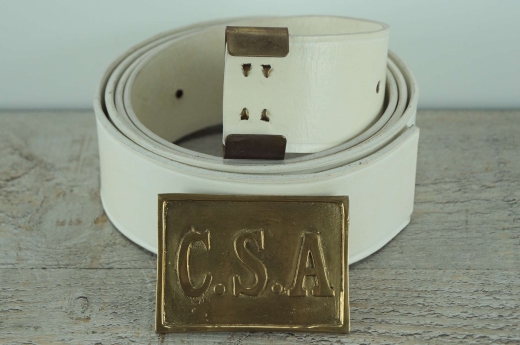 Koppel wei mit CSA Kasten Schliee und Beltkeeper, Material: Koppel Leder, Schliee + Beltkeeper Messing