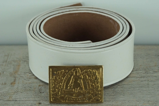 Koppel wei� mit Virginia Kasten Schlie�e, Material: Koppel Leder, Schlie�e Messing