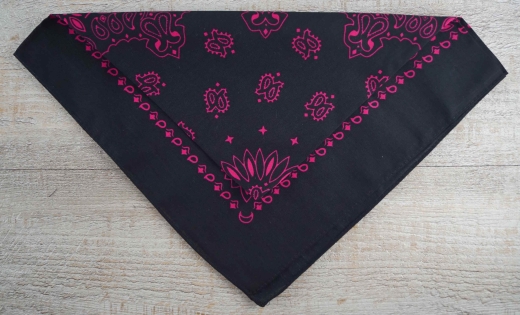 Halstuch schwarz/rot, ca. 55cm x 55cm, 100% Baumwolle