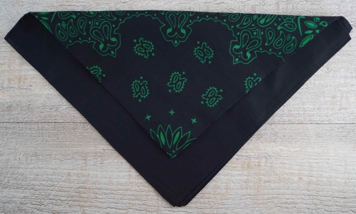 Halstuch schwarz/grn, ca. 55cm x 55cm, 100% Baumwolle