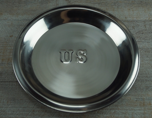Teller US gepr�gt, tief, Stainless, ca. 24,5 cm, ca. 900 ml, Material: Edelstahl