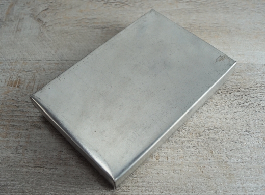 Klapp Kerzenhalter mit Glasscheibe, Ma�e: ca. 16 cm x 11 x 3,5 cm, Material: Tin + Glas