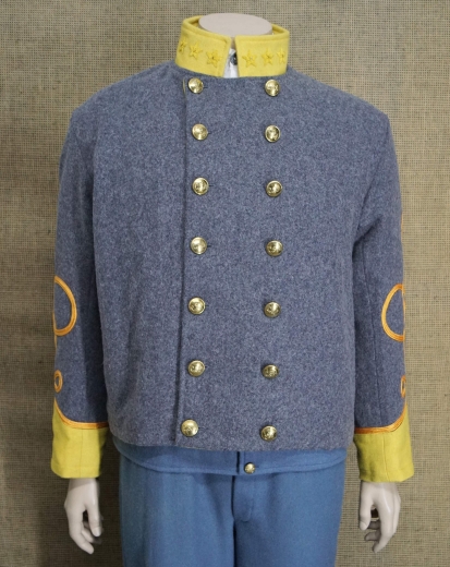 CS Shell Jacket Colonel,hellgrau, gelbe Aufschl�ge, 14 CSA Kn�pfe, doppelreihig, Oberstoff: reine Wolle, Futter: 100% Baumwolle
