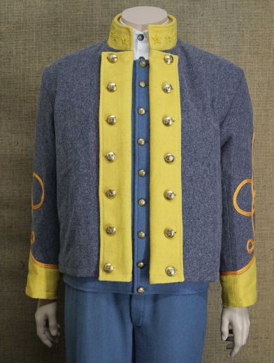 CS Shell Jacket Colonel,hellgrau, gelbe Aufschl�ge, 14 CSA Kn�pfe, doppelreihig, Oberstoff: reine Wolle, Futter: 100% Baumwolle
