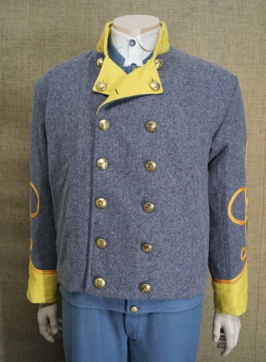 CS Shell Jacket Colonel,hellgrau, gelbe Aufschl�ge, 14 CSA Kn�pfe, doppelreihig, Oberstoff: reine Wolle, Futter: 100% Baumwolle