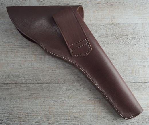 Holster linke Hand natur ge�lt, CS gepr�gt, Material: Leder, Verschlu�knopf Messing