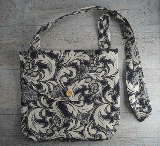 Haversack gemustert, Knopfverschlu�, Material: 100% Baumwolle, Holzknopf