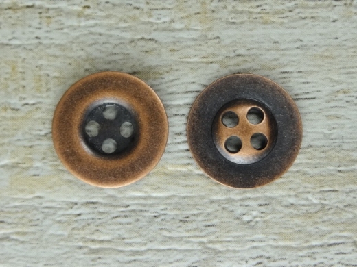 Hosen / Hemdknopf, Metall, used Optik, antik Kupfer, Durchmesser ca. 1,5 cm, Preis pro St�ck