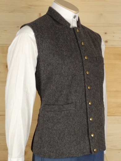 CS Weste dunkelgrau, 9 CSA Knpfe, Front 100% Wolle, Futter und Rcken 100% Baumwolle