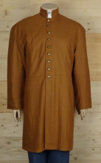 CS Frock Coat butternut, 1 reihig, 9 CSA Knpfe, 100% Wolle, Futter 100% Baumwolle