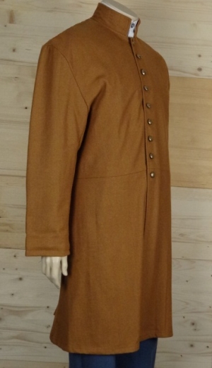 CS Frock Coat butternut, 1 reihig, 9 CSA Knpfe, 100% Wolle, Futter 100% Baumwolle