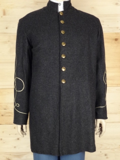 CS Frock Coat dunkelgrau Lieutenant, 1 reihig, 9 CSA Knpfe, 100% Wolle, Futter 100% Baumwolle