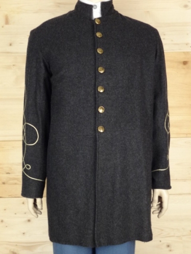 CS Frock Coat dunkelgrau Lieutenant, 1 reihig, 9 CSA Knpfe