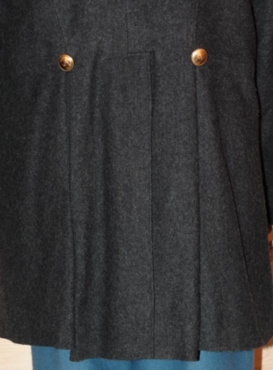 CS Frock Coat dunkelgrau Major - Colonel, 1 reihig, 9 CSA Knpfe, 100% Wolle, Futter 100% Baumwolle