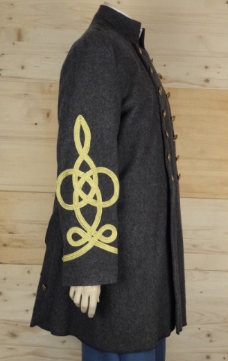 CS Frock Coat dunkelgrau General, 2 reihig, 14 CSA Knpfe, 100% Wolle, Futter 100% Baumwolle