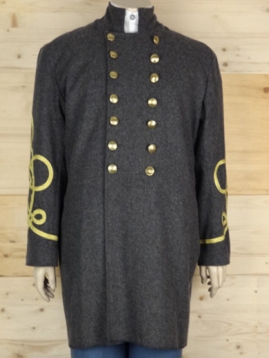 CS Frock Coat dunkelgrau Major - Colonel, 2 reihig, 14 CSA Knpf