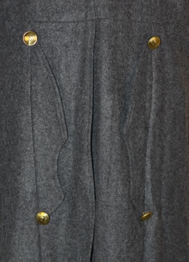 CS Frock Coat dunkelgrau Major - Colonel, 2 reihig, 14 CSA Knpf