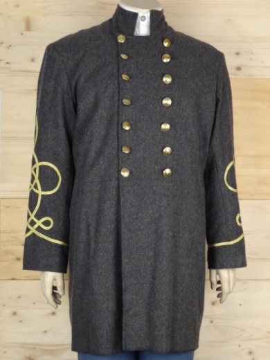 CS Frock Coat dunkelgrau Captain, 2 reihig, 14 CSA Knpfe, 100% Wolle, Futter 100% Baumwolle